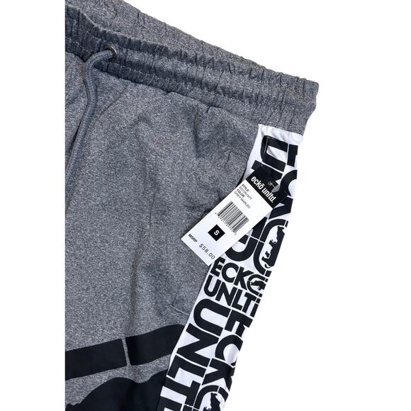 Ecko Unltd Men's Panel Stitched Activewear Shorts in Grey Marled - Picture 3 of 3